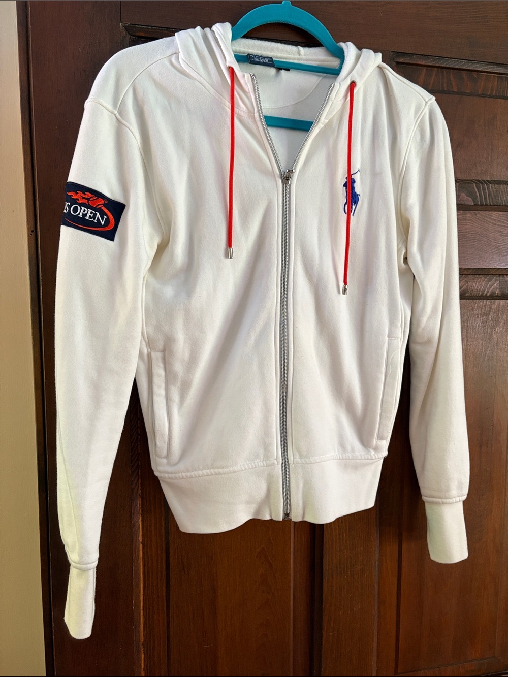 Polo by Ralph Lauren White Zip Hoodie U.S. Open tennis sz s